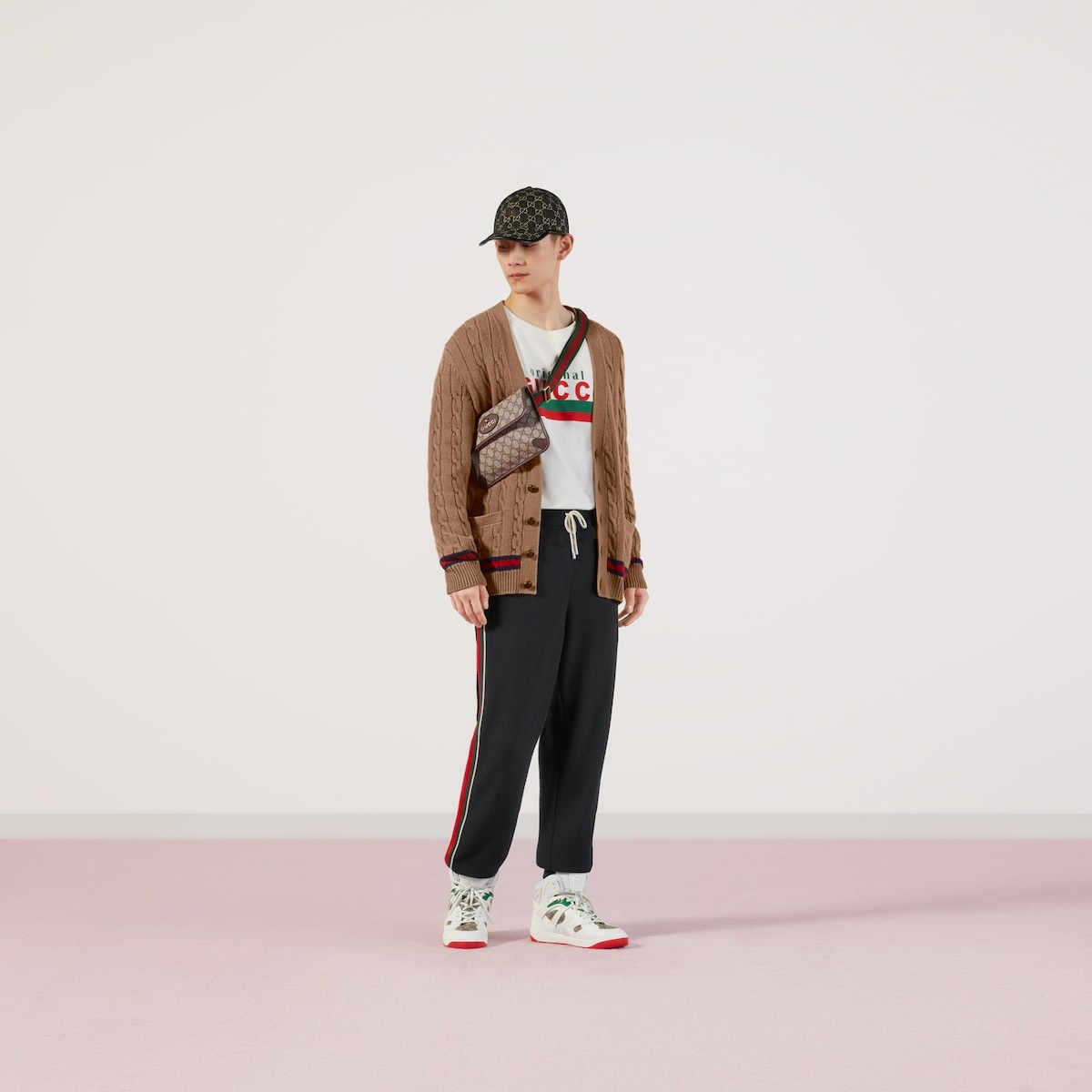 Wool jersey jogging pant with Web - 2