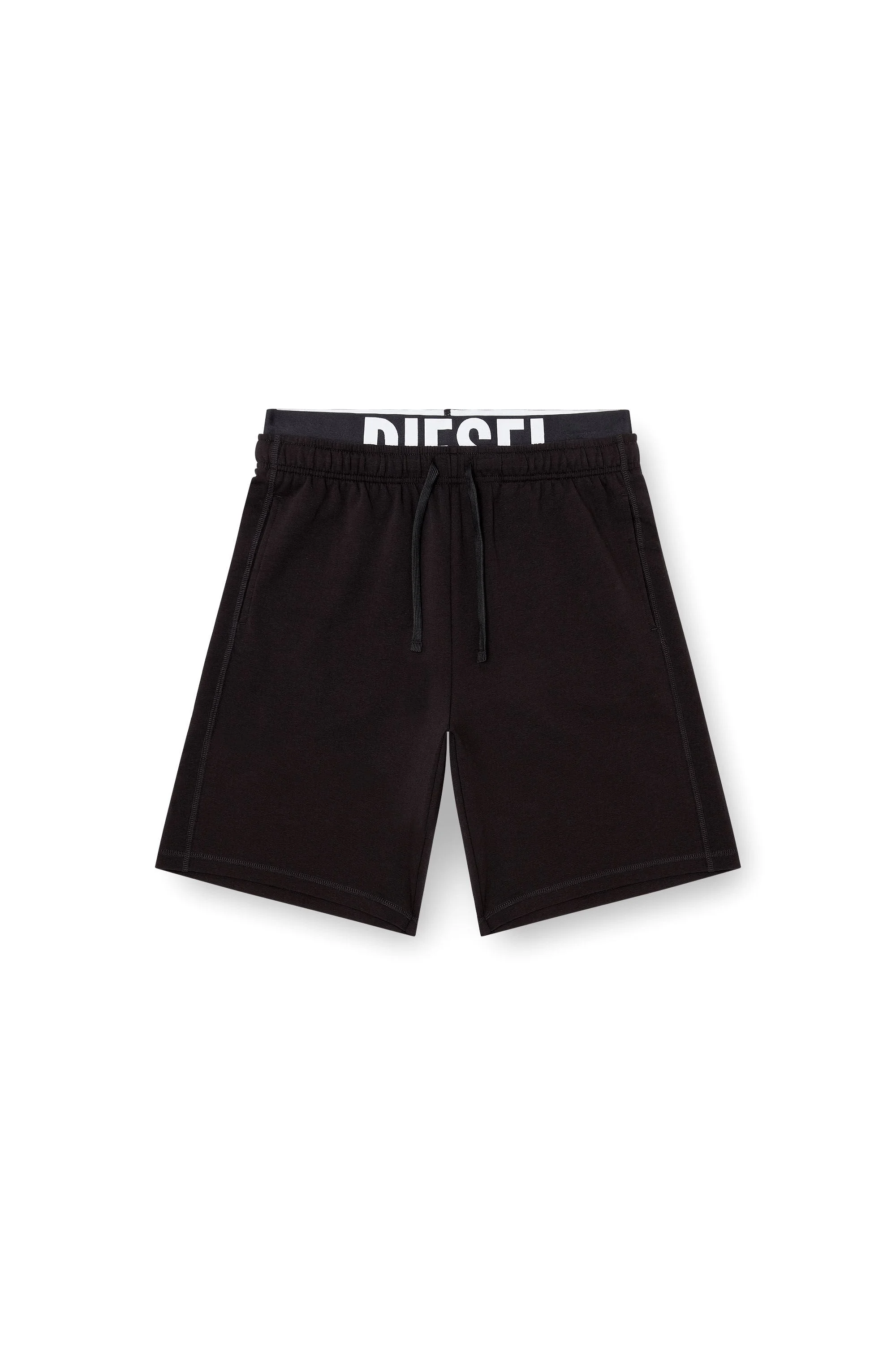 COTTON SHORTS WITH DIESEL LOGO WAISTBAND - 1