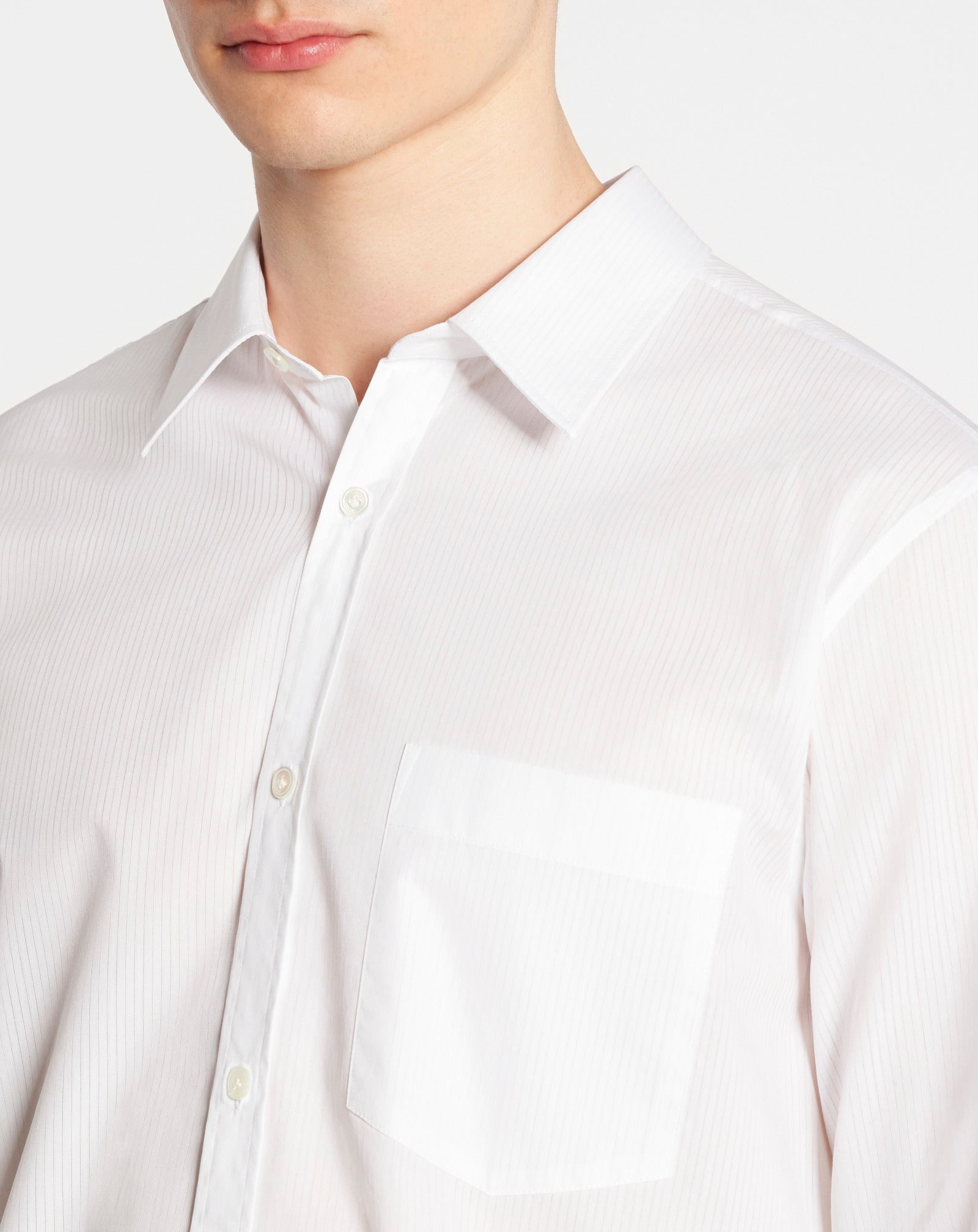 ASYMMETRICAL SHIRT WITH TONE-ON-TONE STRIPES - 5