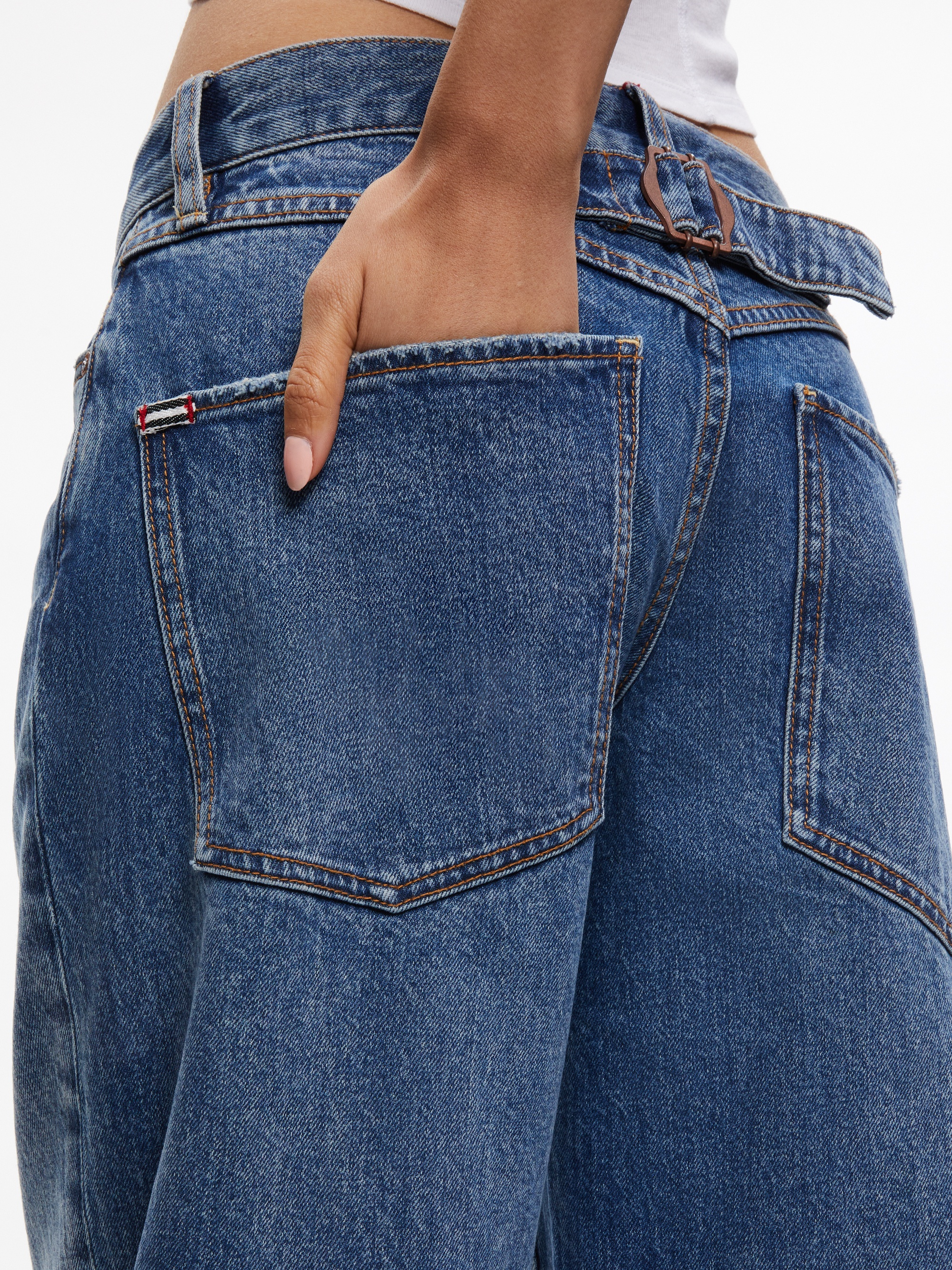 ERNIE LOW RISE BUCKLE BACK JEAN - 2