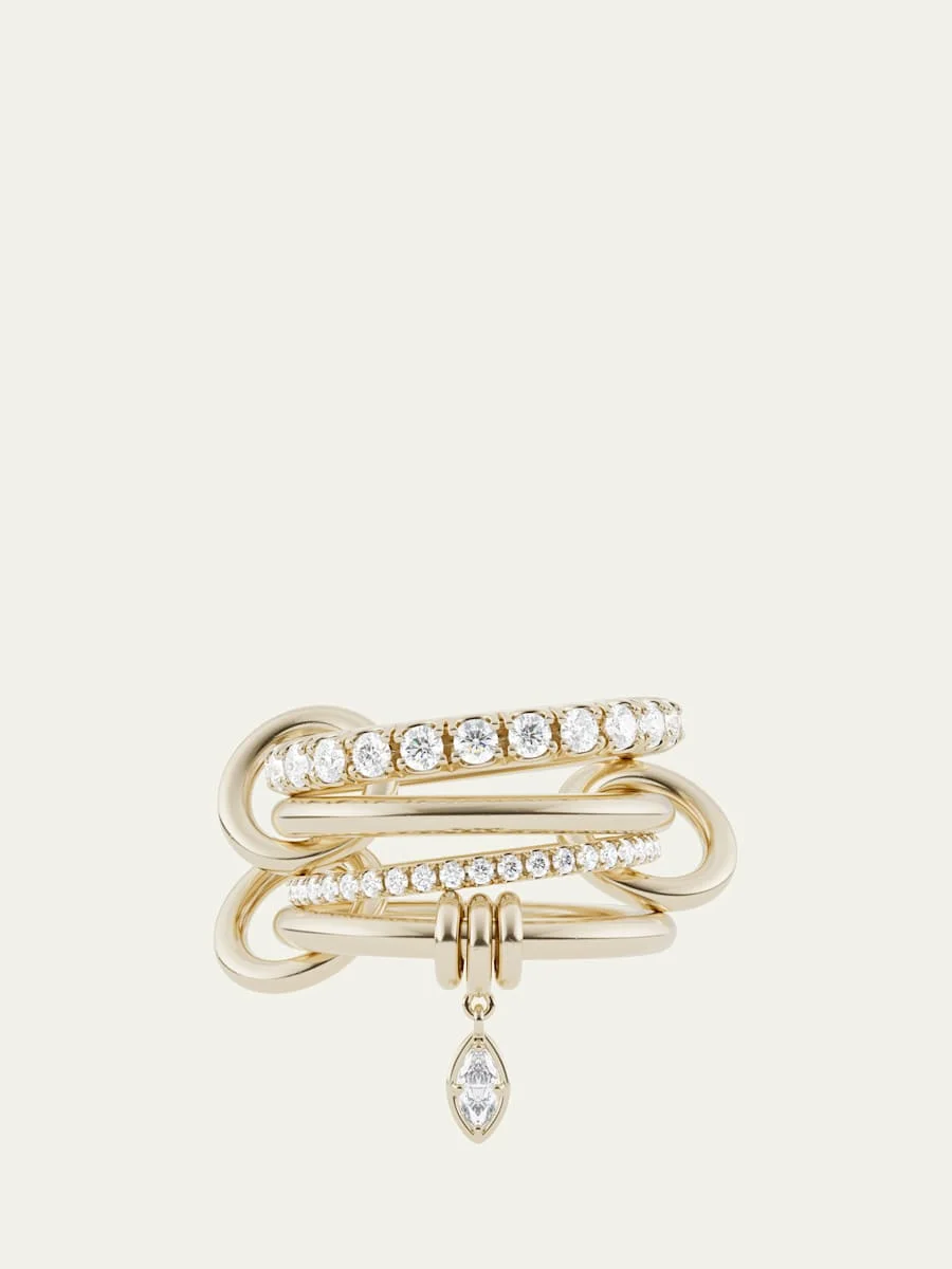 Inara Marquise Yellow Gold Ring with Diamonds - 1