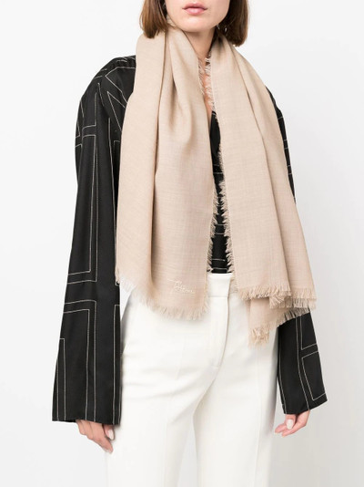 Totême frayed knitted scarf outlook