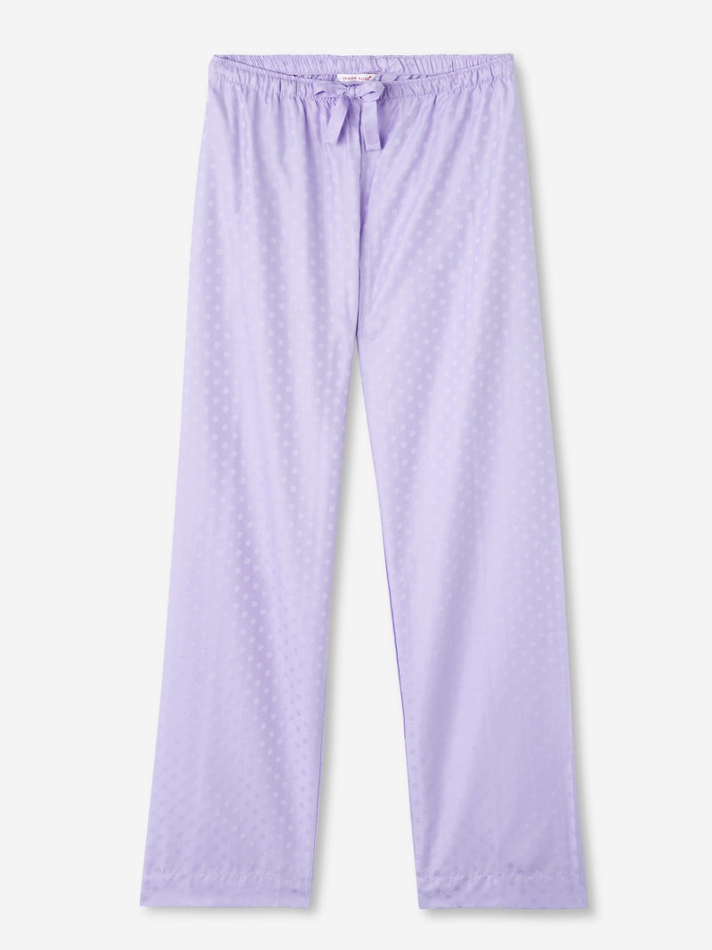 Women's Lounge Trousers Kate 7 Cotton Jacquard Lilac - 1
