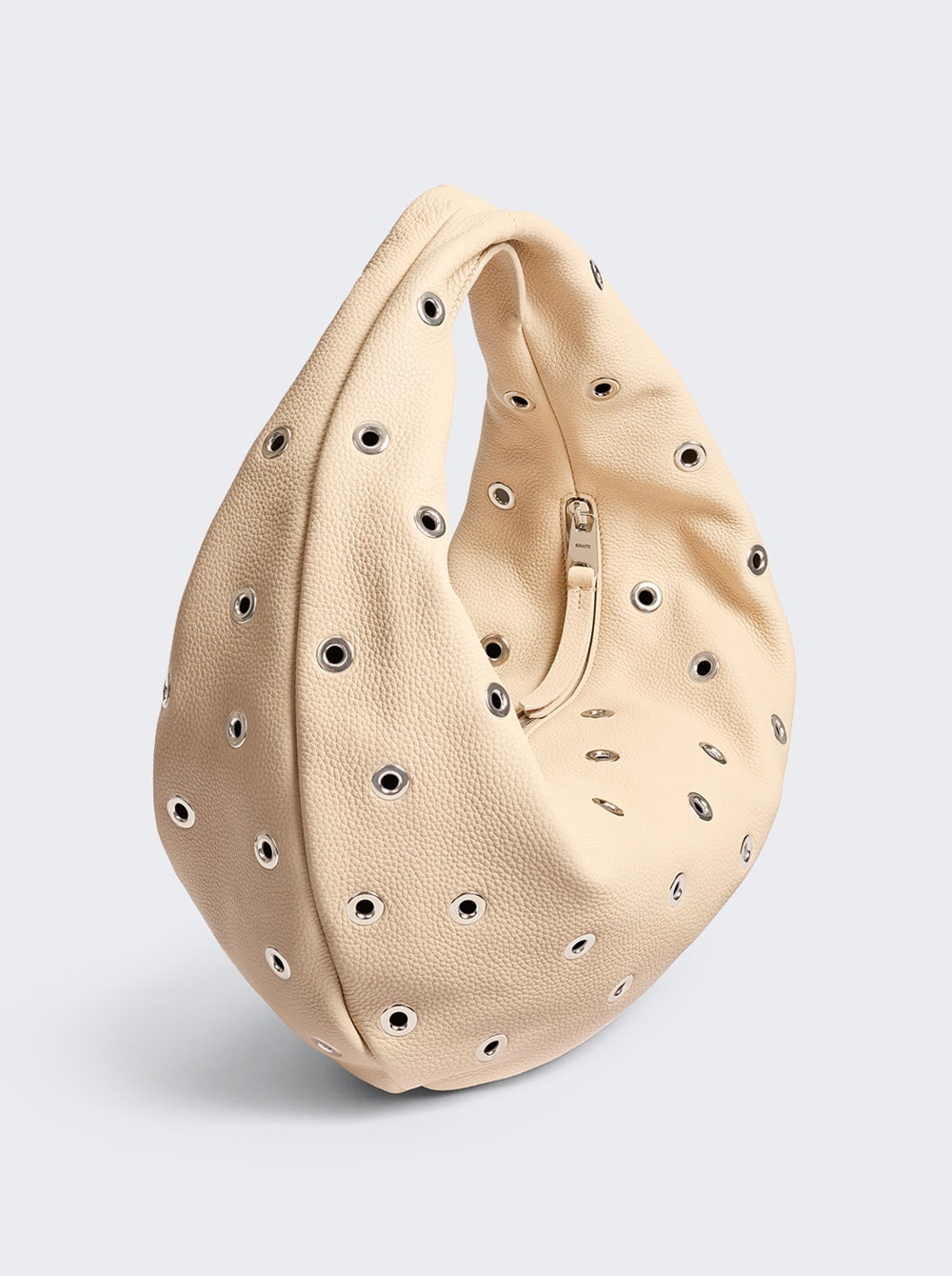 Olivia Medium Hobo Bag Dark Ivory Pebbled Leather With Grommets - 4
