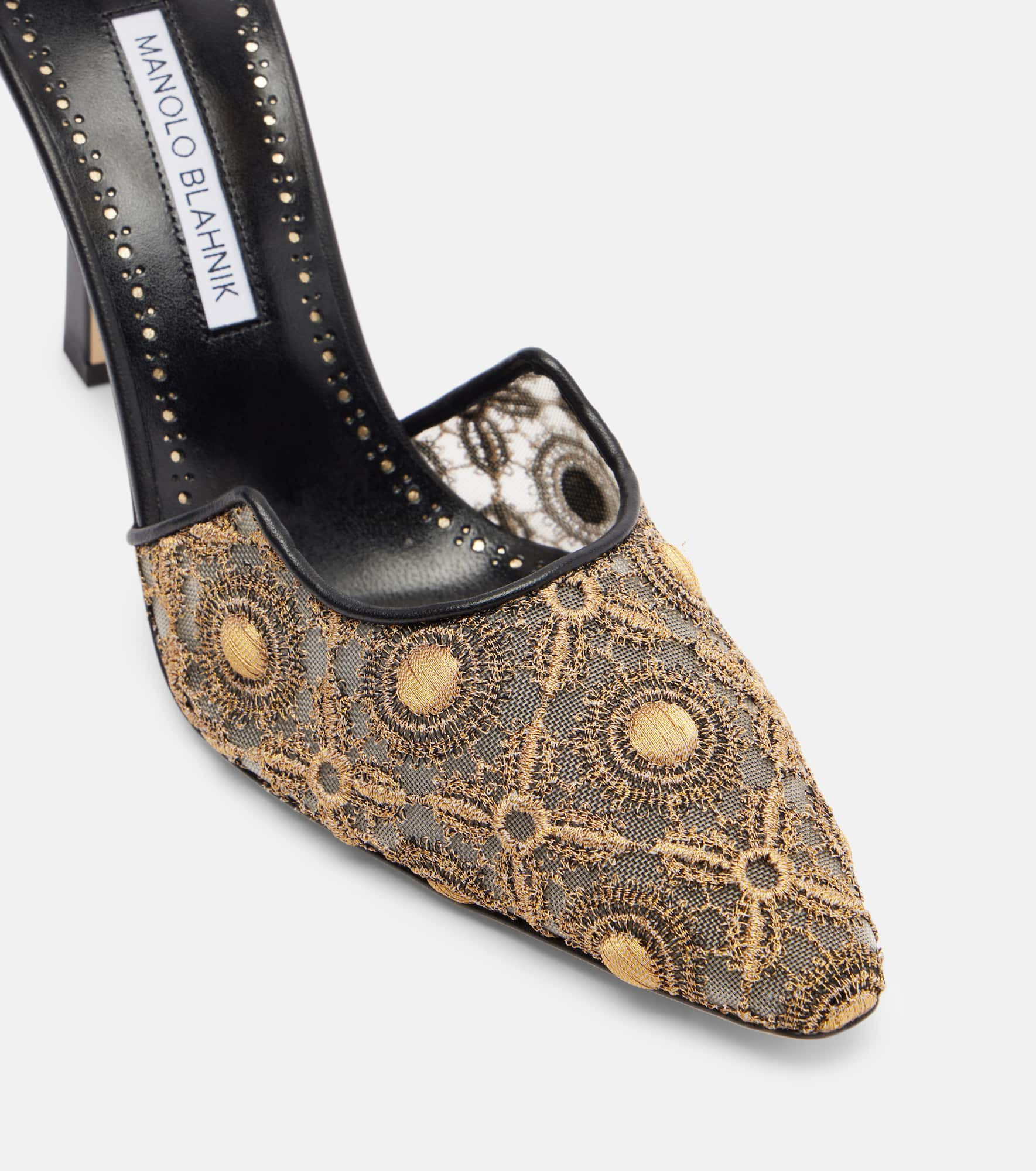 Harnicus 105 leather-trimmed lace pumps - 5