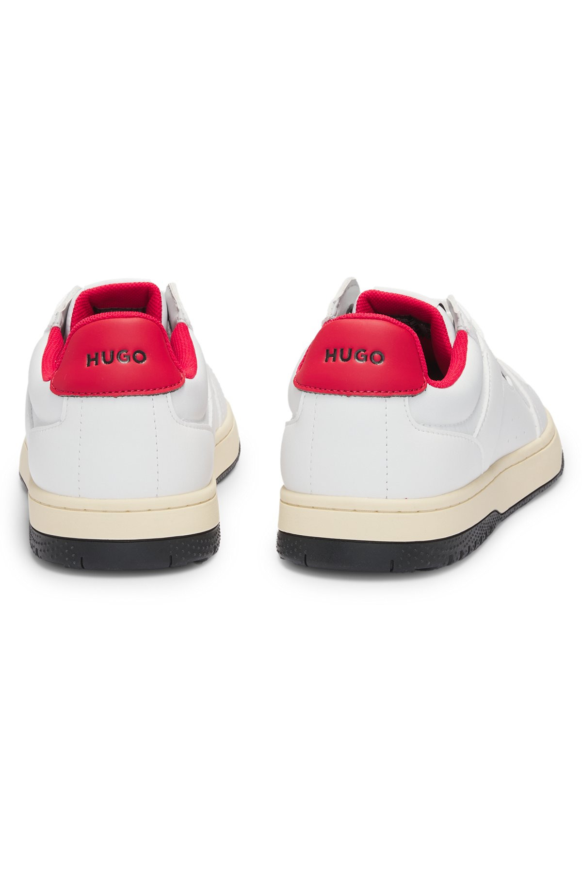 FAUX-LEATHER LACE-UP TRAINERS WITH LOGO DETAILS - 5