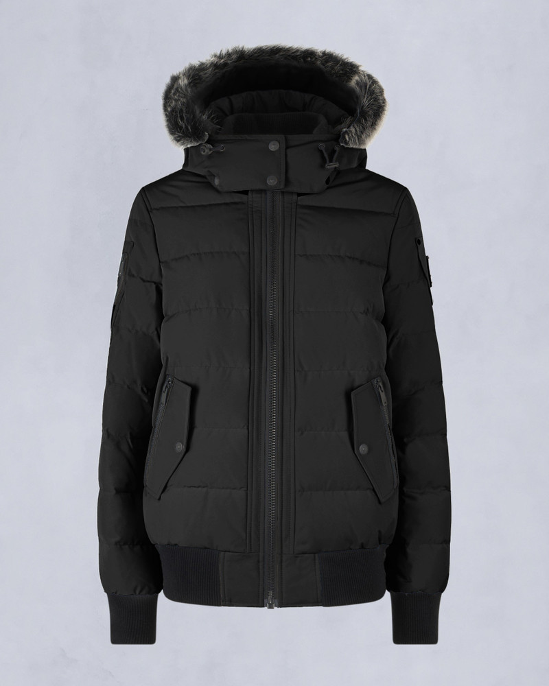 ONYX LADRIERE SHEARLING TRIM BOMBER JACKET 1