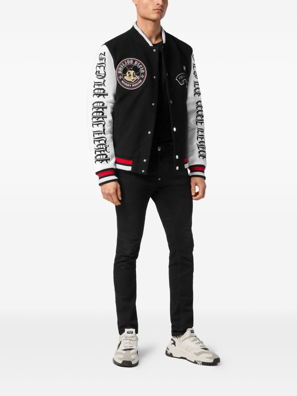 Money Mouse-emblem varsity jacket - 2