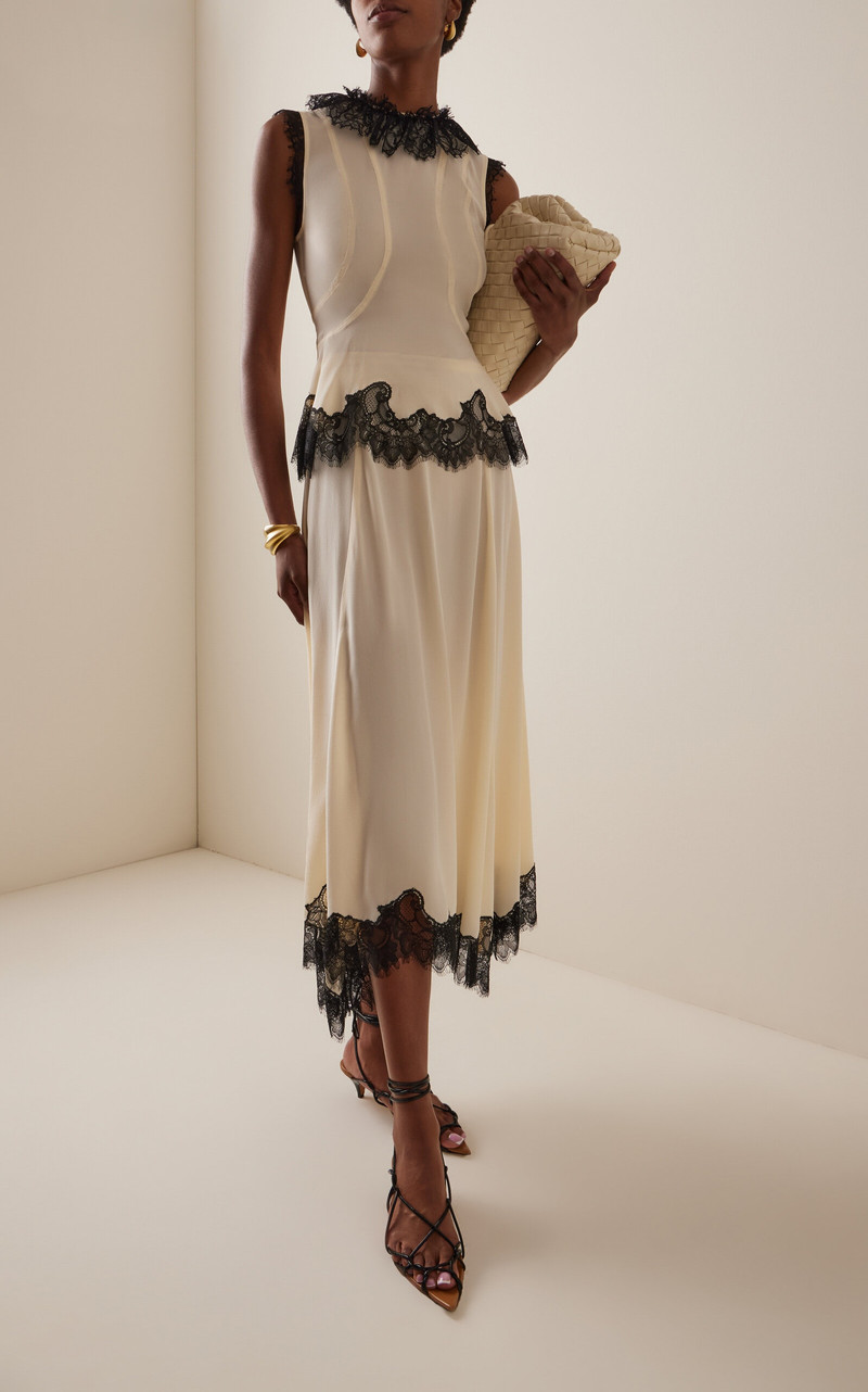ULLA JOHNSON Rosine Asymmetrical Silk Skirt black/white outlook