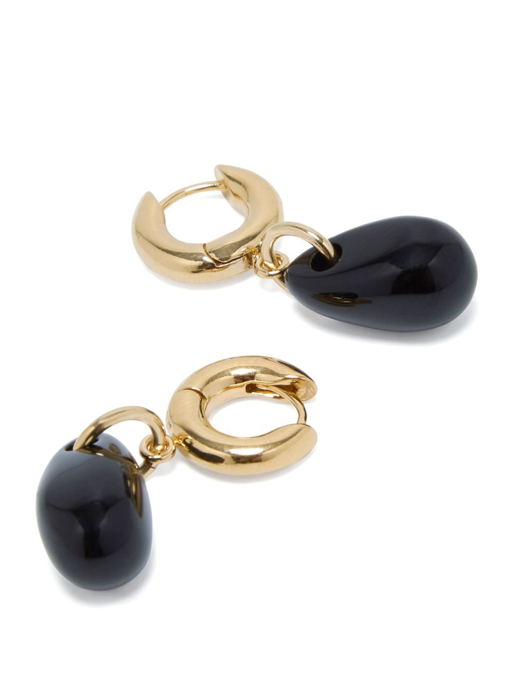 teardrop-stone hoop earrings - 2