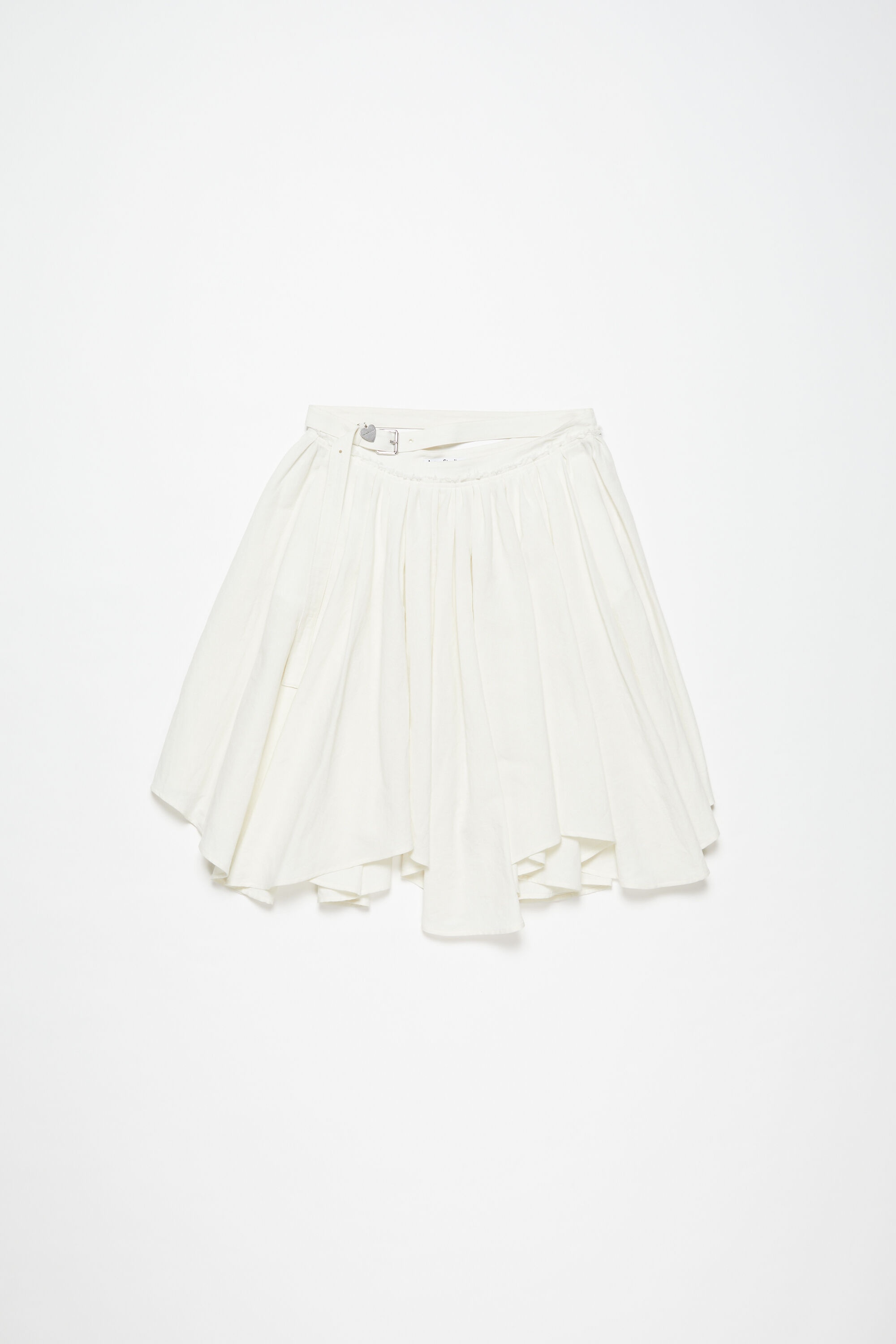 Asymmetric pleated skirt - Warm white - 7