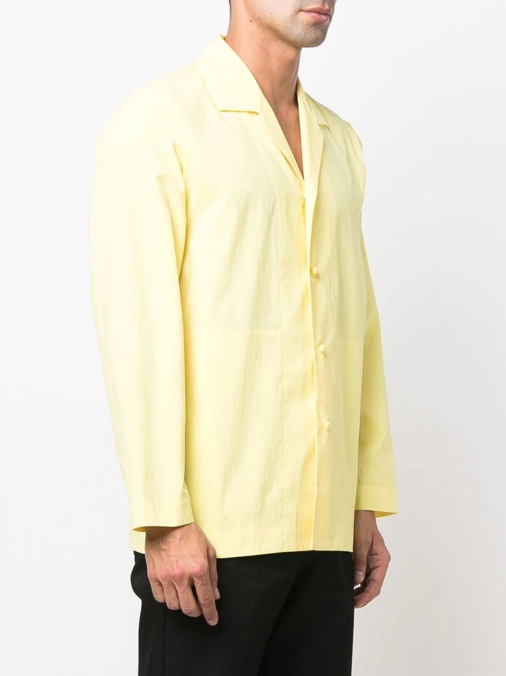 open-collar long-sleeve shirt - 3