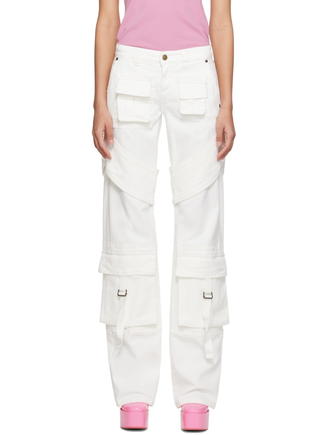 SSENSE Exclusive White Denim Cargo Pants - 1