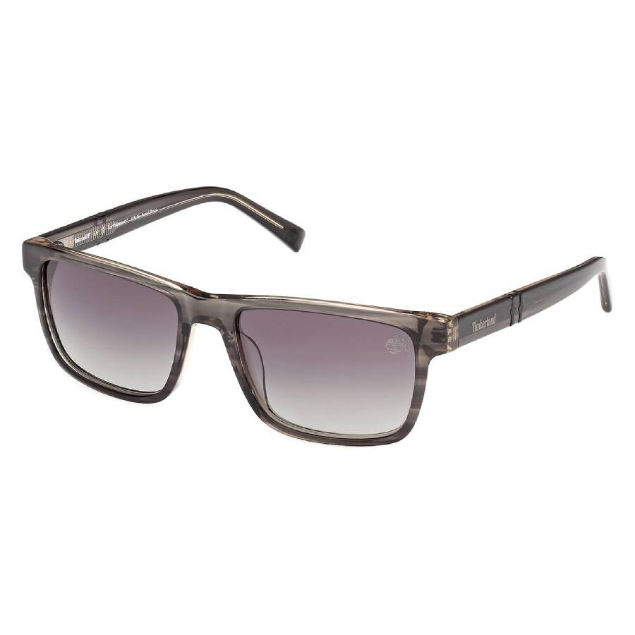 Timberland Smoke Polarized Rectangular Men's Sunglasses TB00020 20D 55 - 2