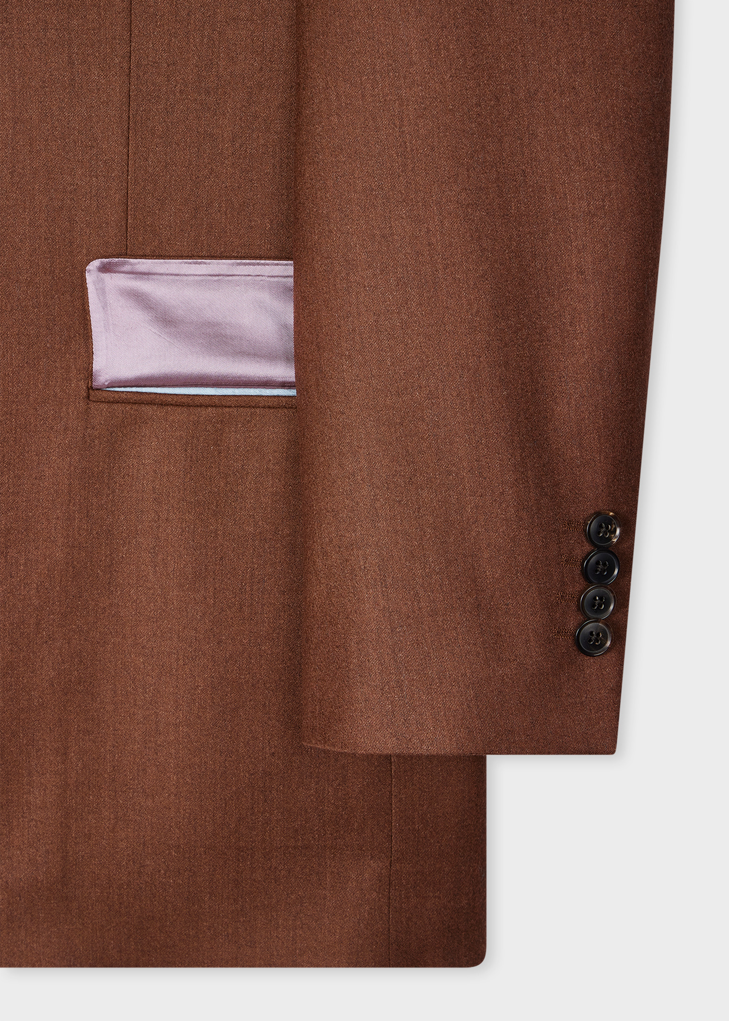Tailored-Fit Cinnamon Overdyed Wool-Cashmere Flannel Blazer - 3