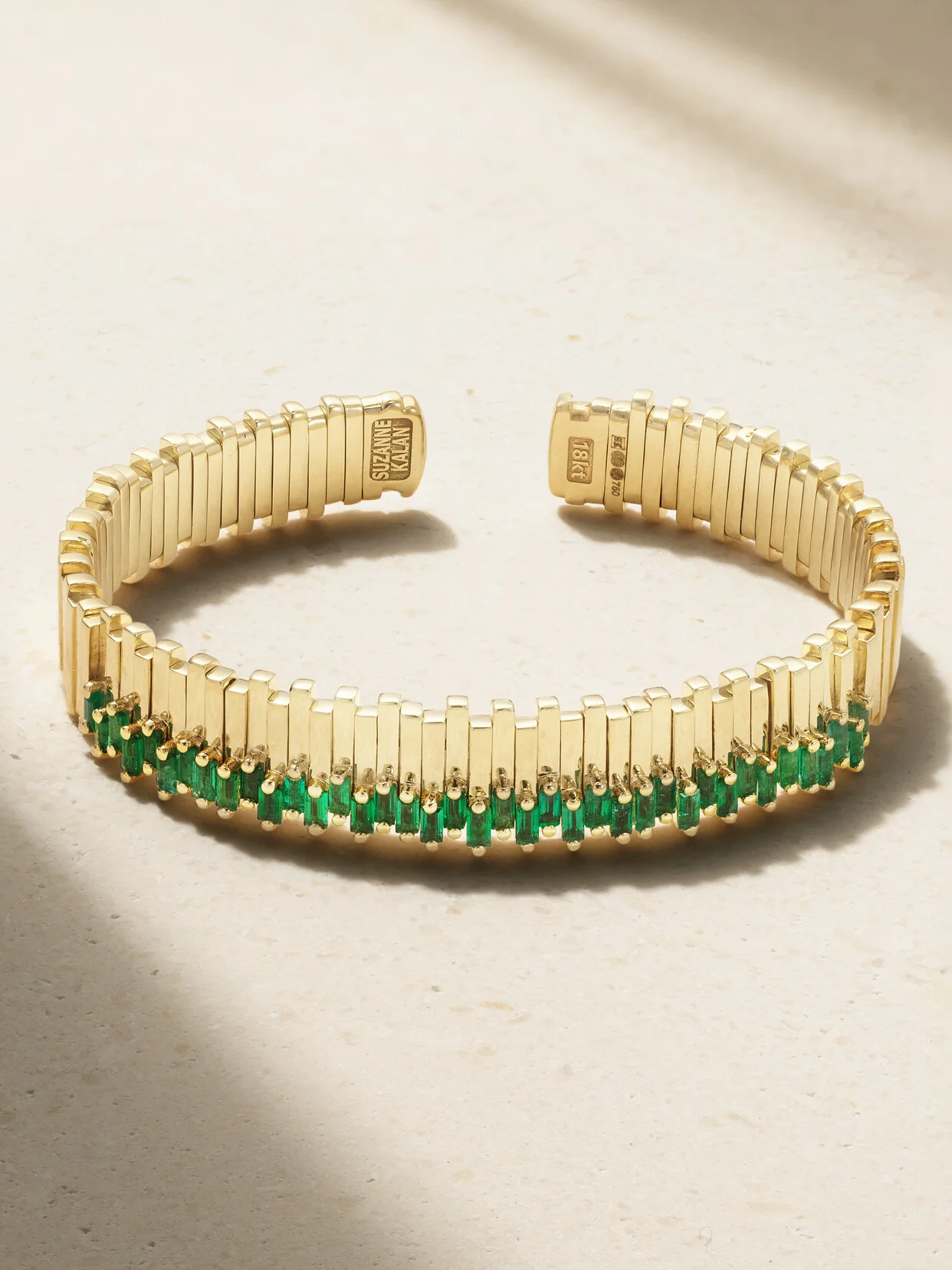 18-karat Gold Emerald Bangle - 1