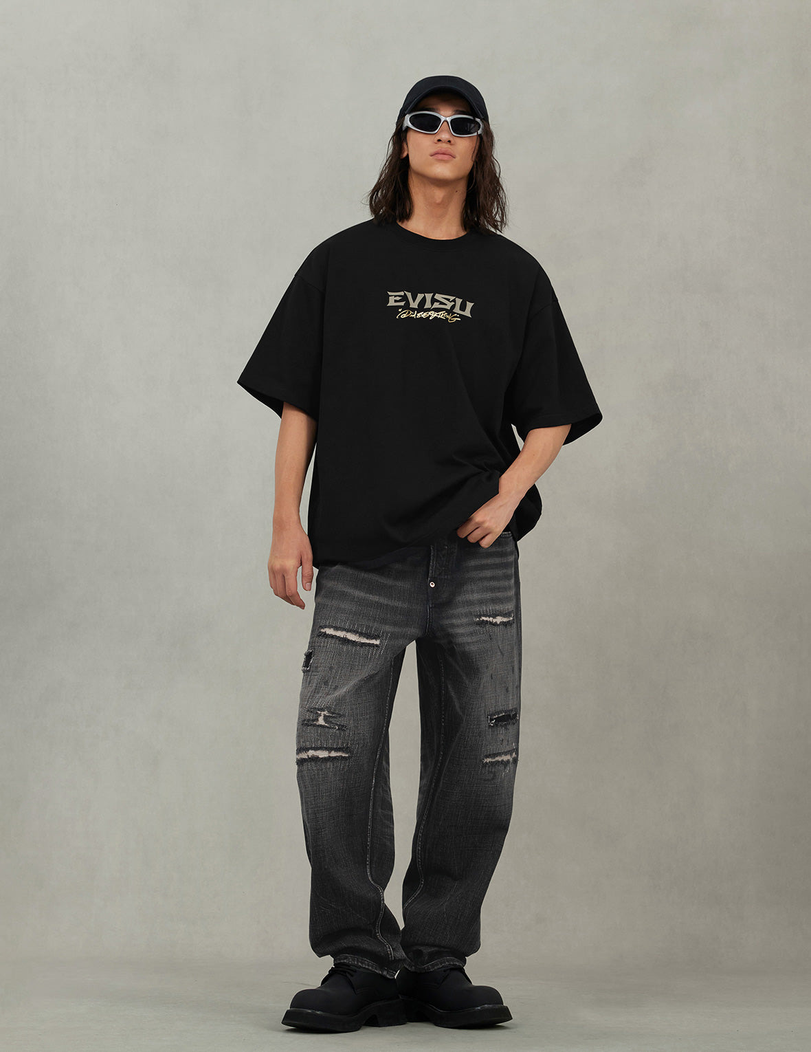 Crane and Logo Print Loose Fit T-shirt - 5