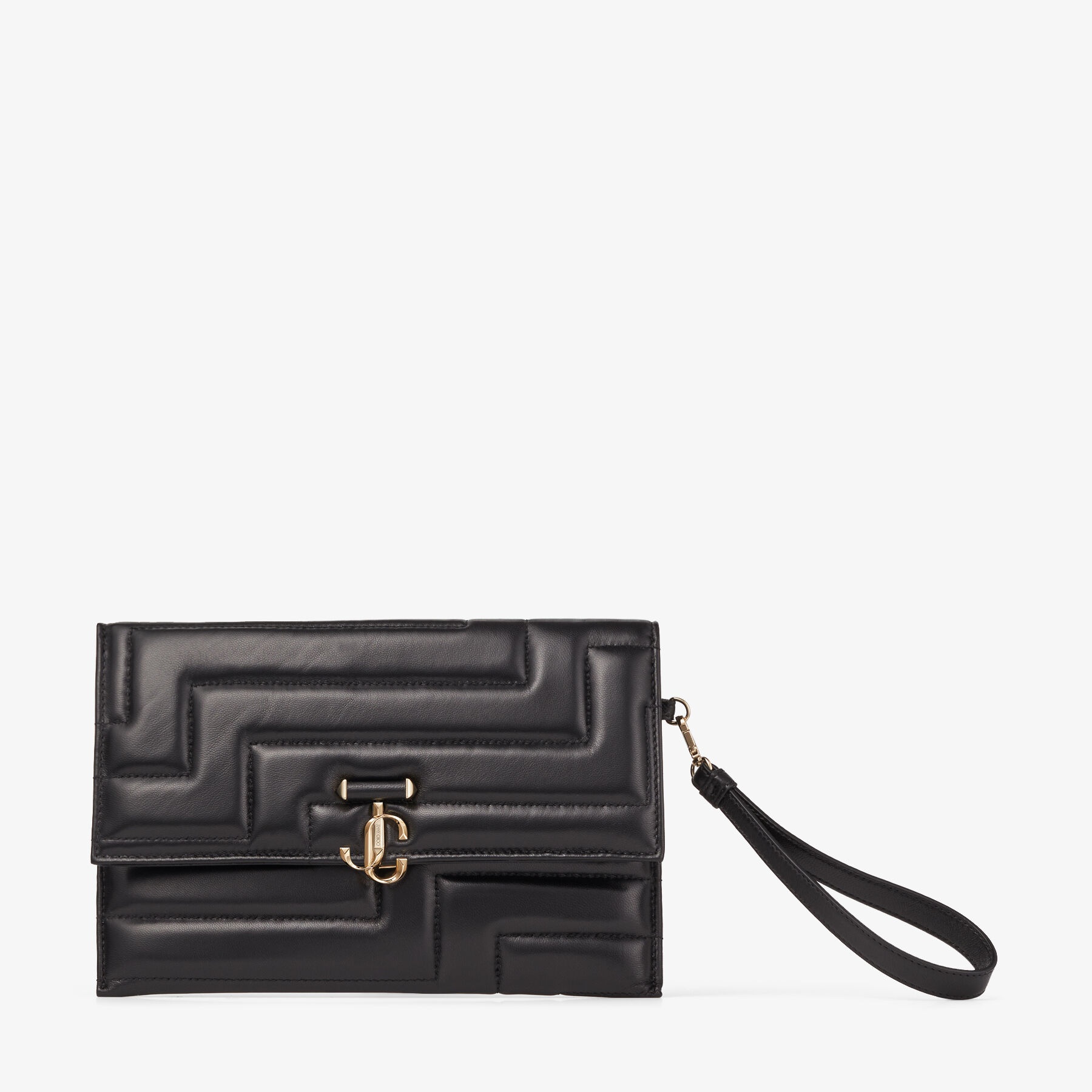 JC Square Avenue Envelope
Gold Quilted Metallic Leather Pouch - 1