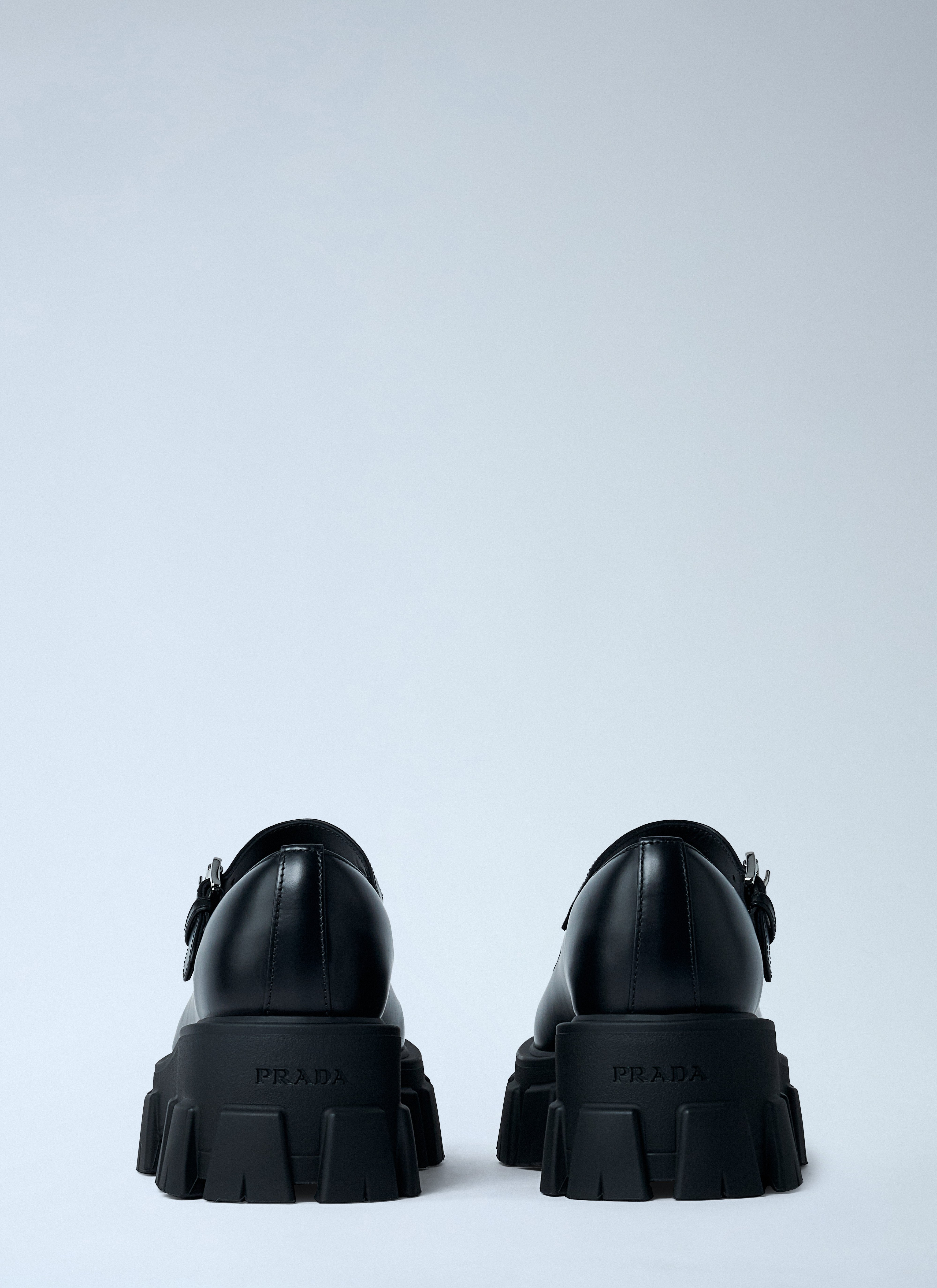 Prada Women Leather Logo Plaque Platform Flats - 4