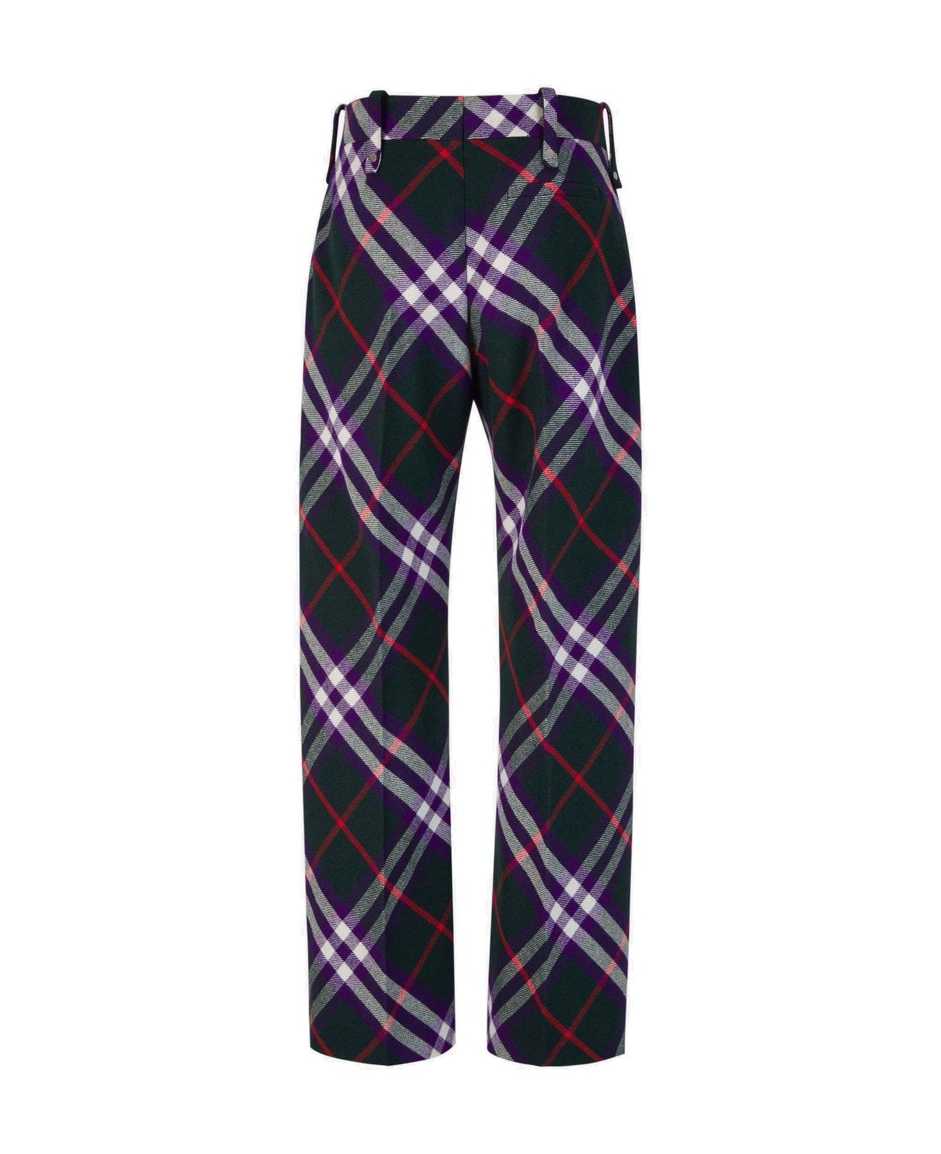 Plaid-check Straight-leg Trousers - 2