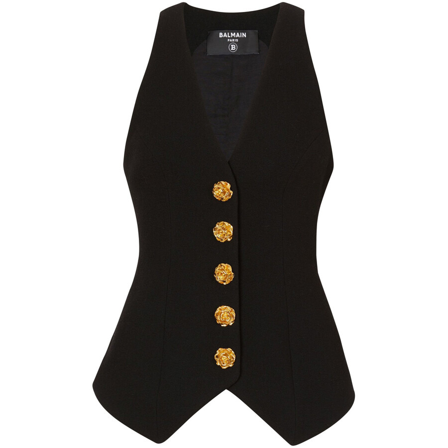 Balmain Buttoned Double Crepe Vest - 5