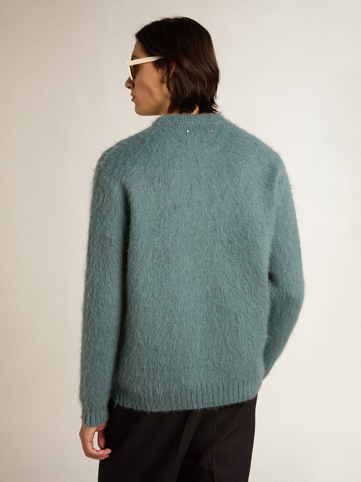 Powder-blue mohair sweater - 4