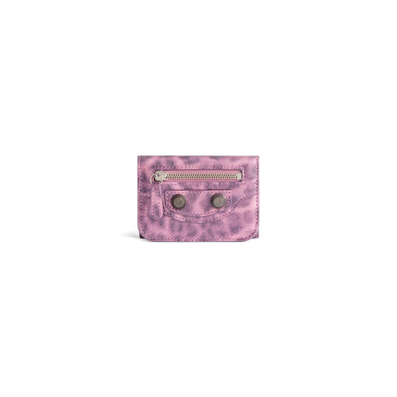 Women's Le Cagole Mini Wallet With Leopard Print in Pink 1