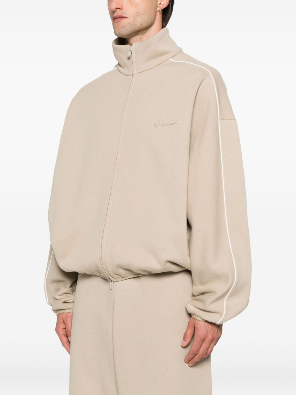 zip-up track-detail sweatshirt - 3