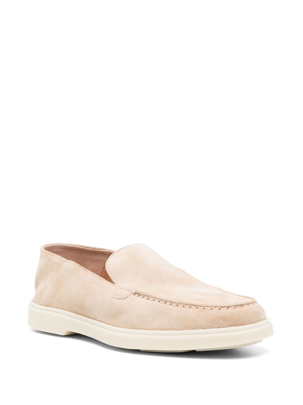 round-toe suede loafers - 2