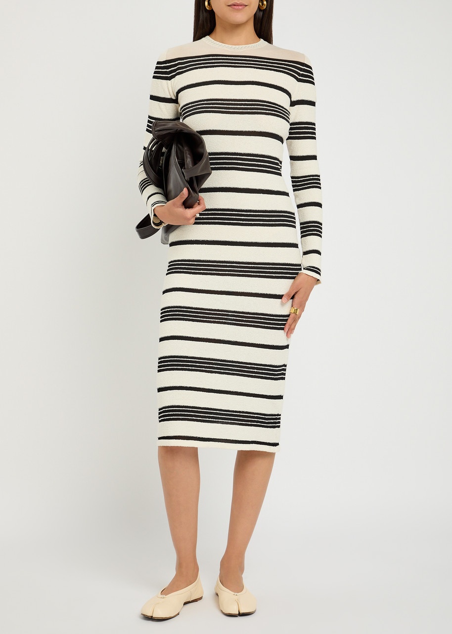 Moncler Striped Bouclé Midi Dress - 4