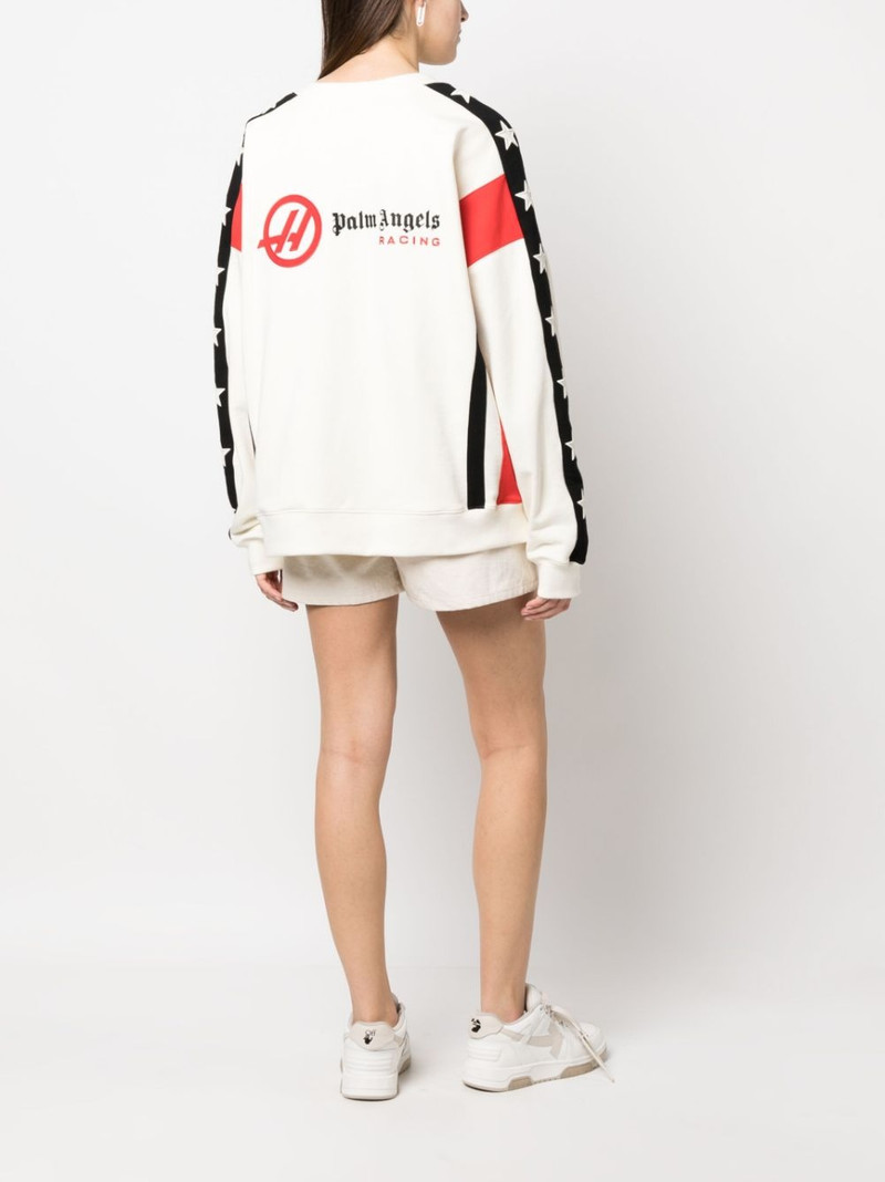 Palm Angels x Haas MoneyGram F1 Team logo-embroidered sweatshirt outlook