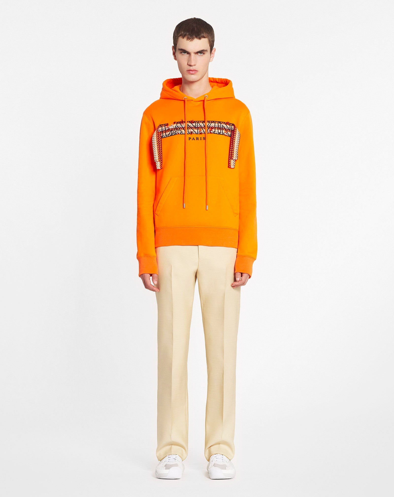 EMBROIDERED LANVIN CURB LACE HOODIE - 1