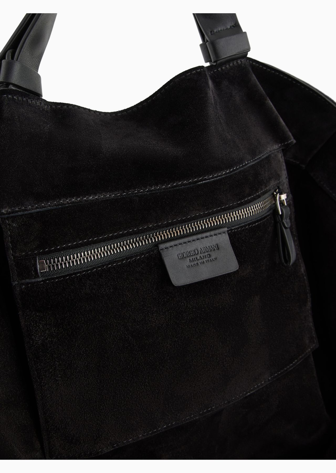 Suede and leather shopper bag - 4