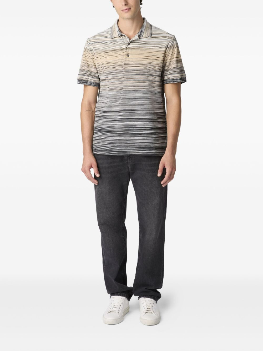 striped ombre polo shirt - 2