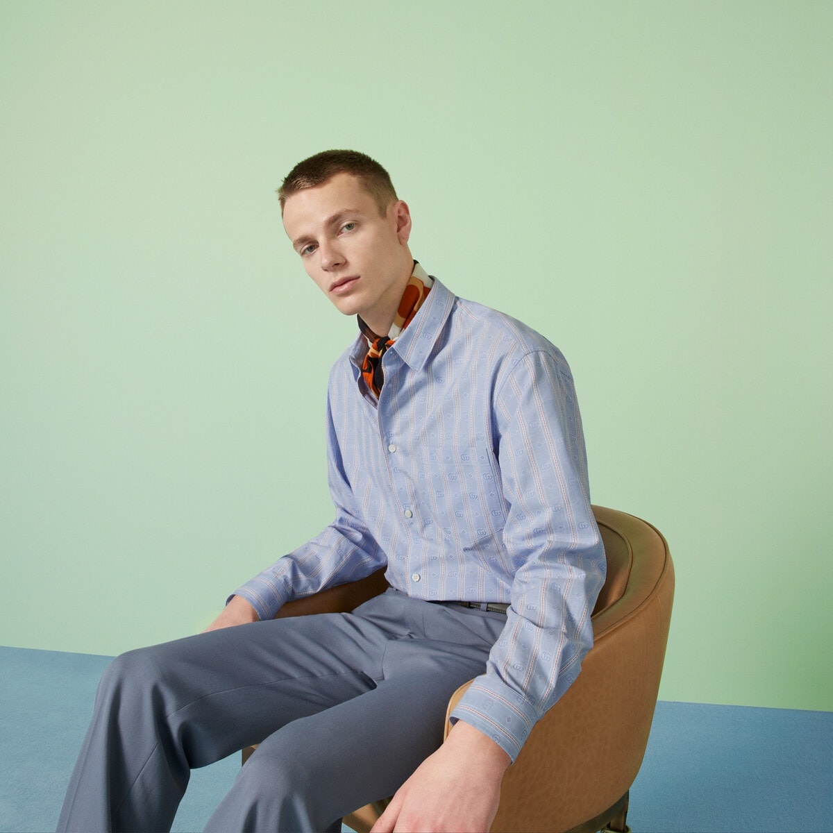 Striped Double G cotton shirt - 5
