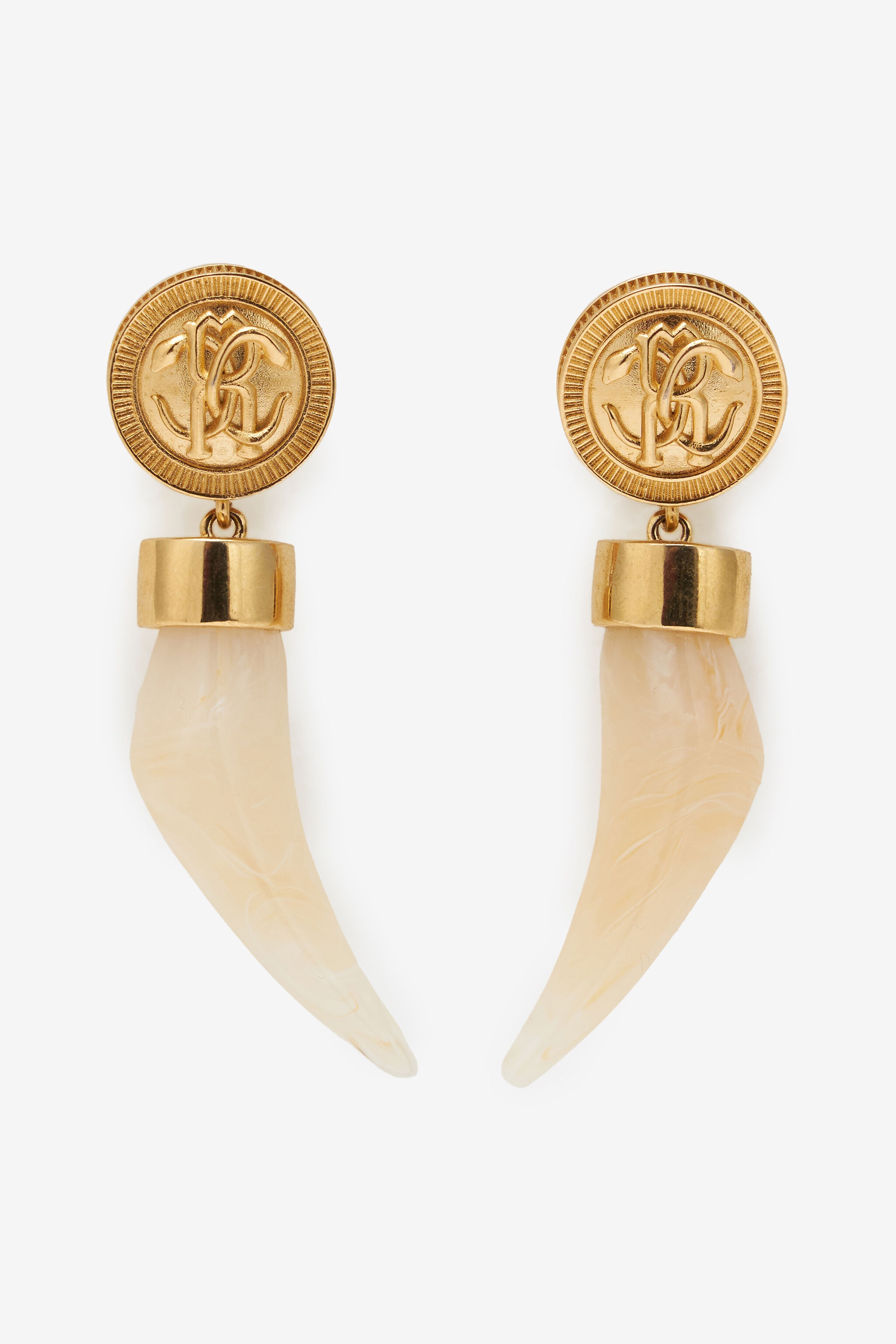 Drop earrings with Fang - 1