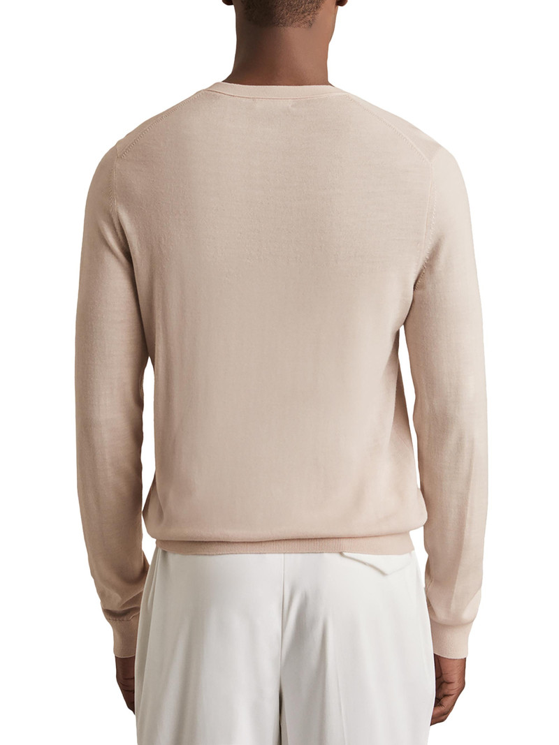 Men's Wessex Merino Wool Crewneck Sweater - Beige 3