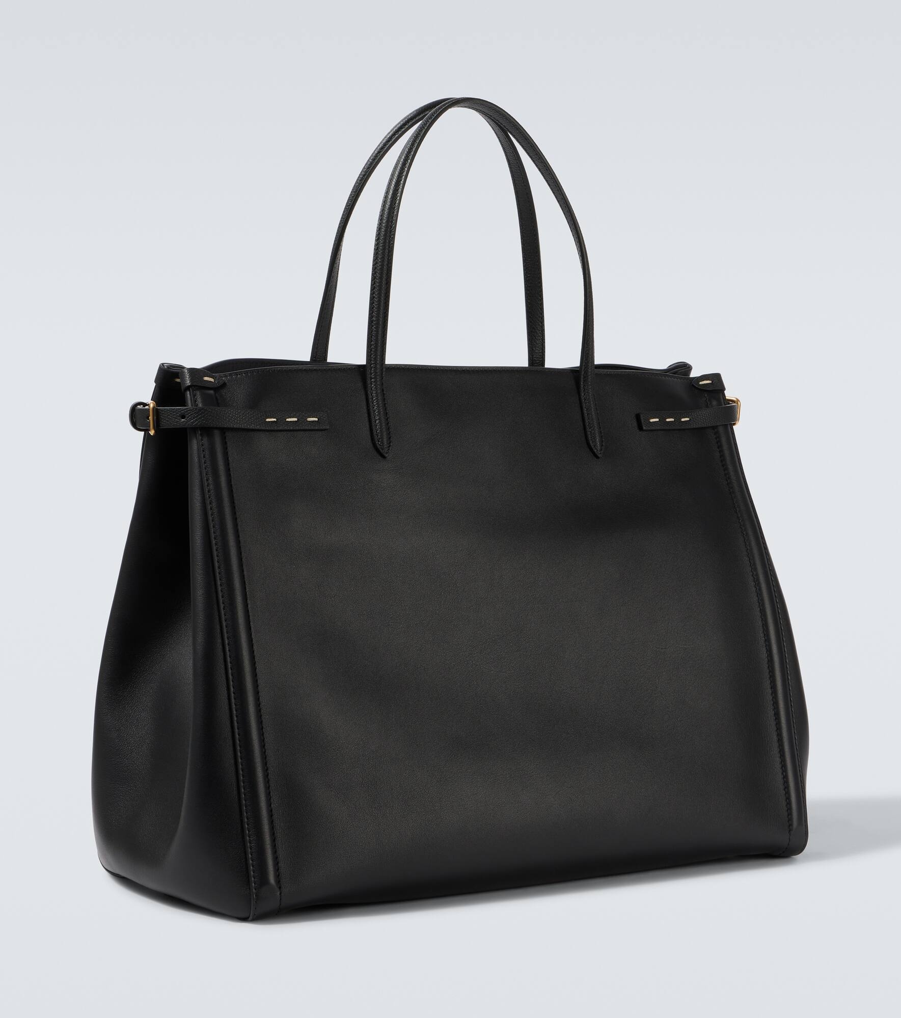 VLogo leather tote bag - 5