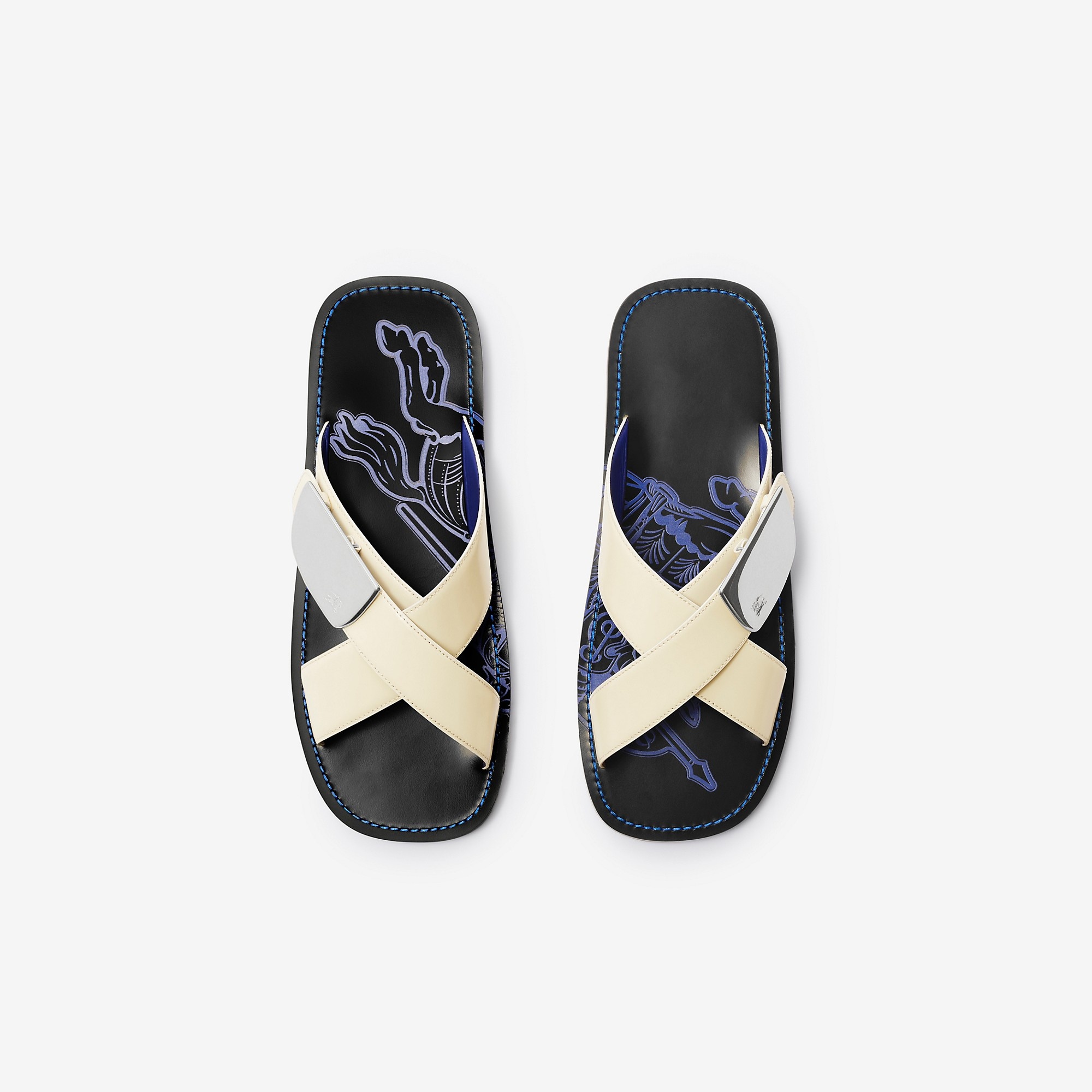 Burberry Leather Strip Shield Slides | REVERSIBLE