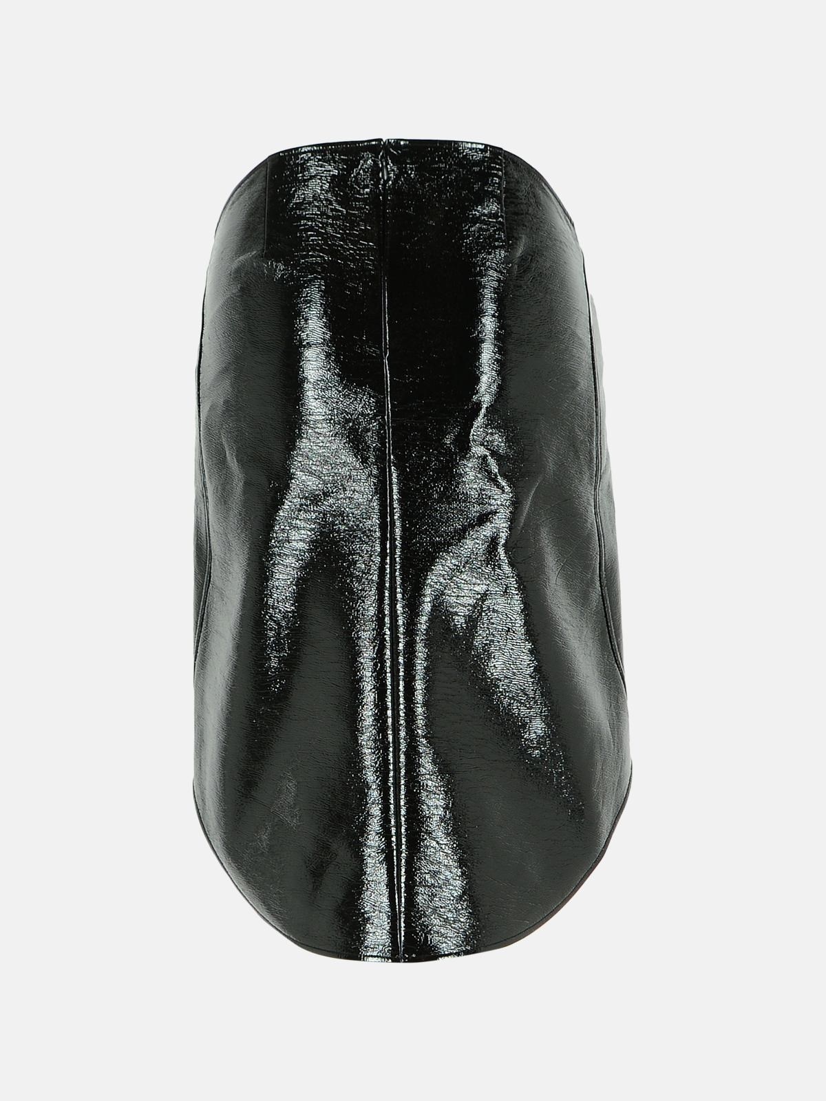 BLACK COTTON BLEND SKIRT - 3