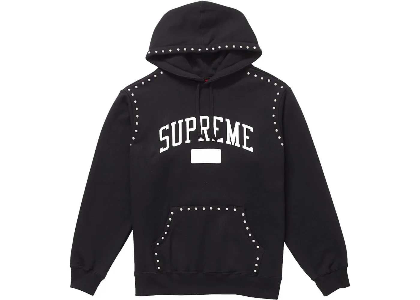 Supreme Studded Hooded Sweatshirt (FW18) Black - 1
