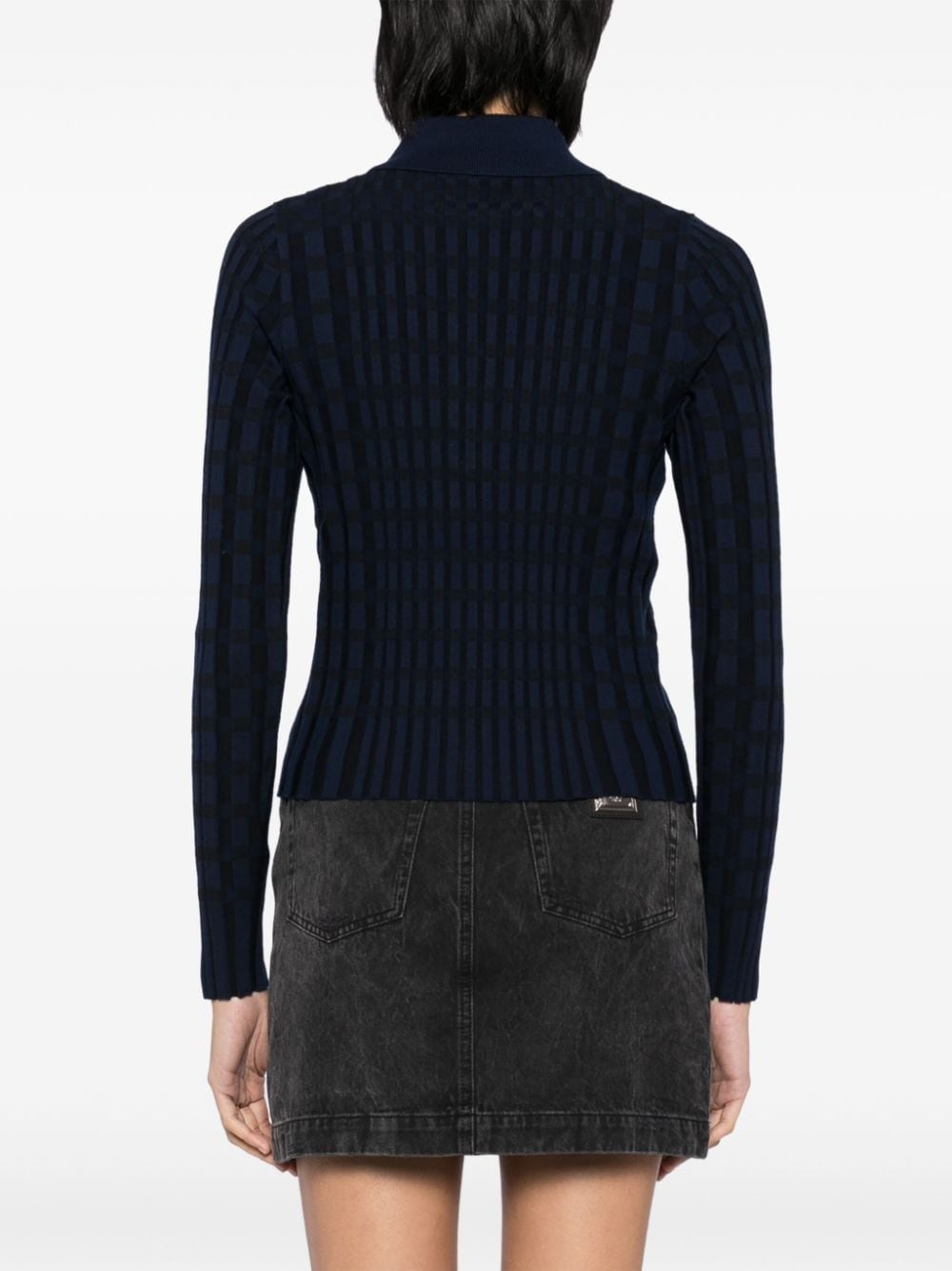 checked knitted shirt - 4