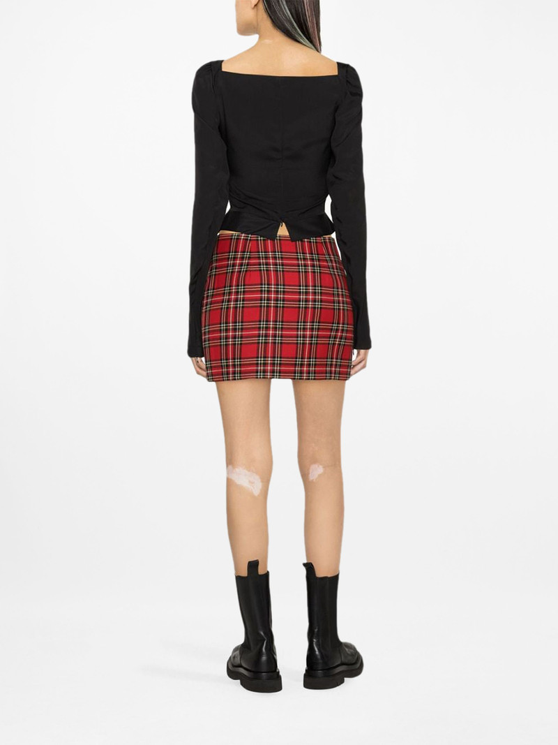 plaid-check wool skirt 4