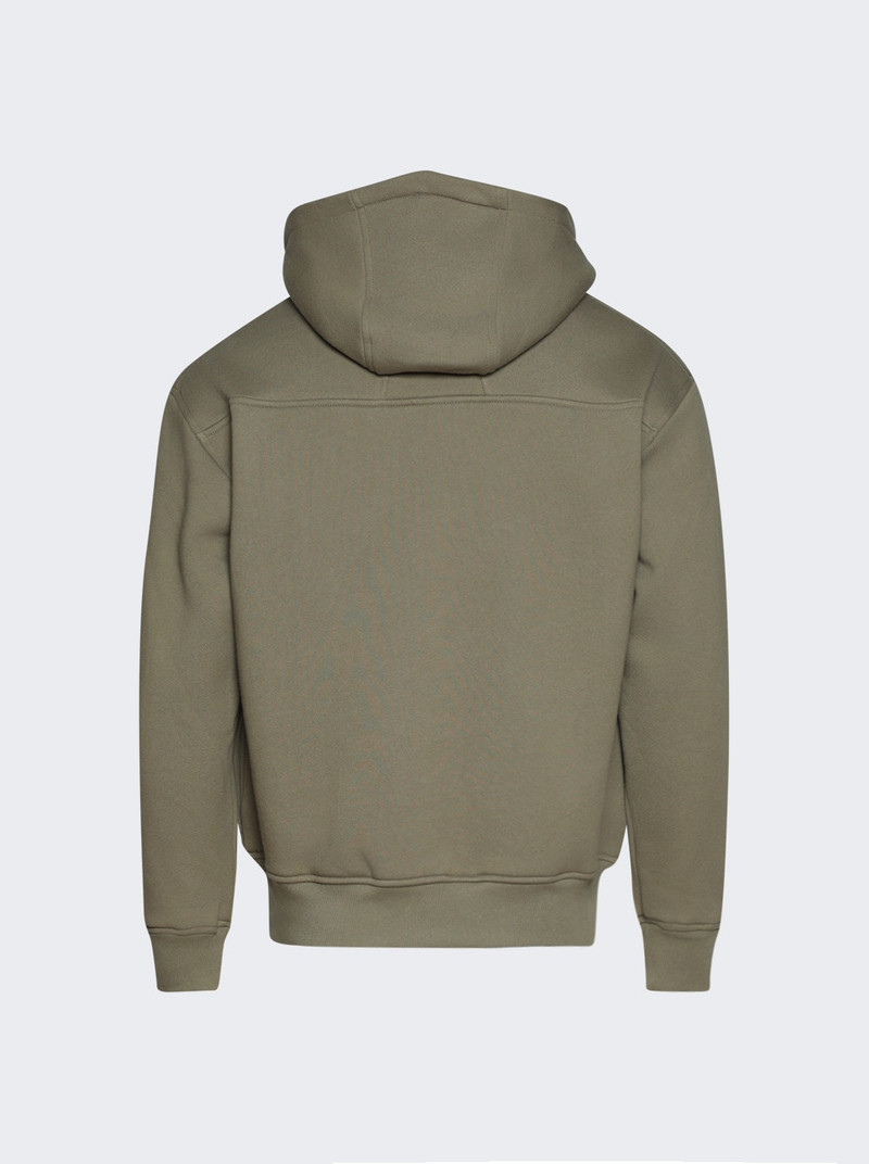 Rhude Classique Zip Up Hoodie Moss Green And Black outlook