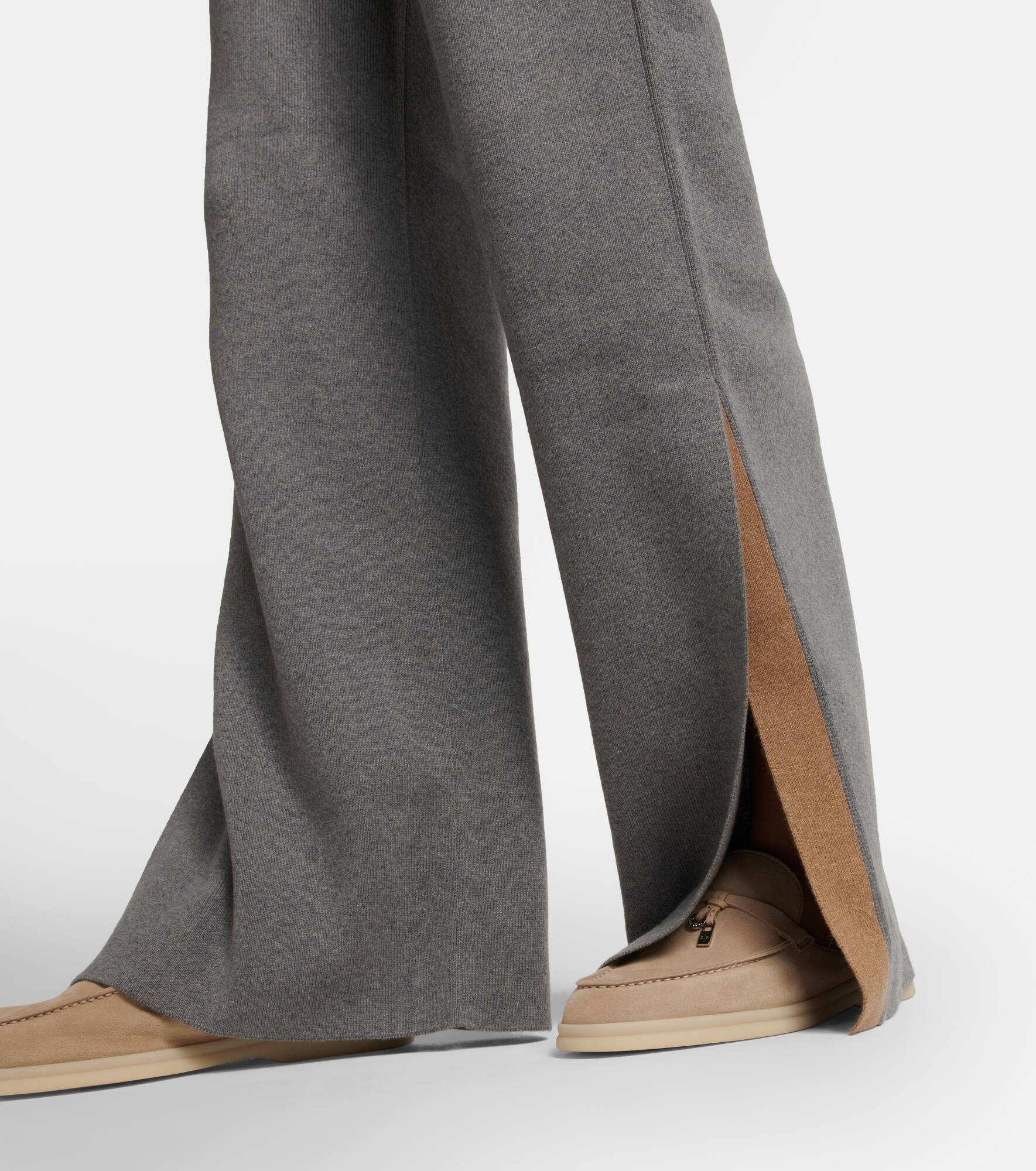 Wide cashmere pants - 4