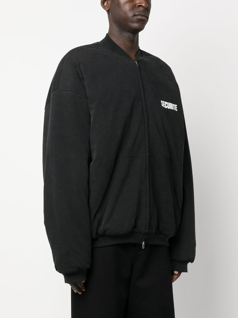 slogan-print cotton bomber jacket 3