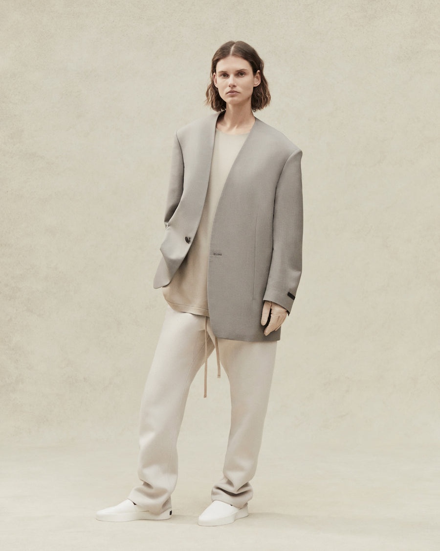 Wool Mohair Lapelless Jacket - 9