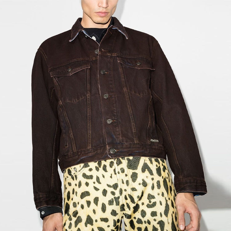 Off-White Arrow-print Denim Jacket Arrow Long-sleeve Jean Jacket Men's Dark Blue OMYE061F20DEN003606 - 3
