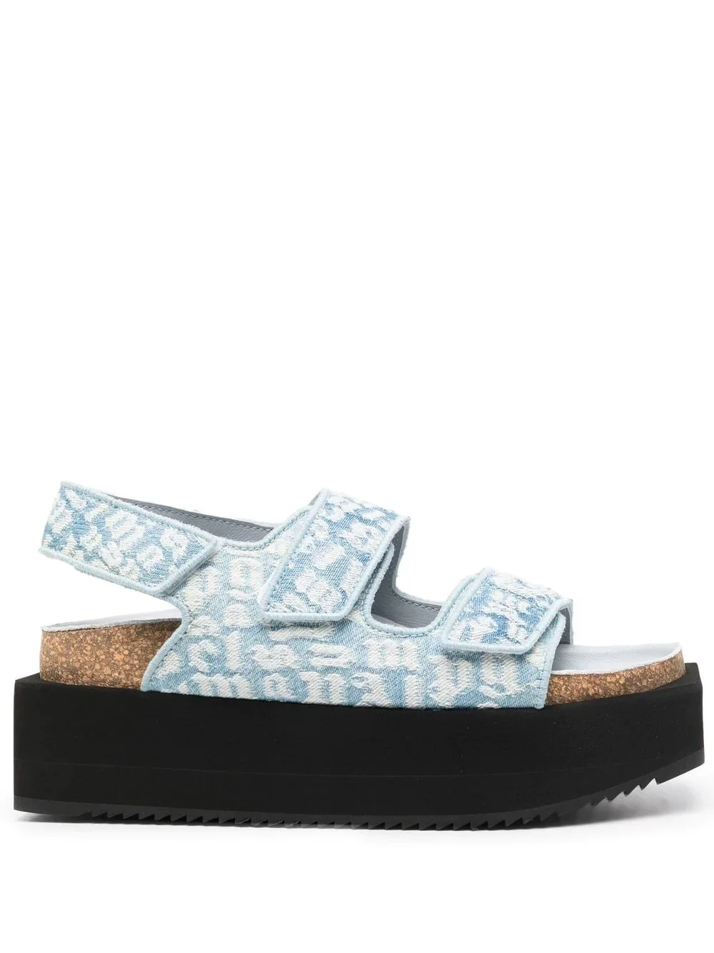 monogram jacquard platform sandals - 1