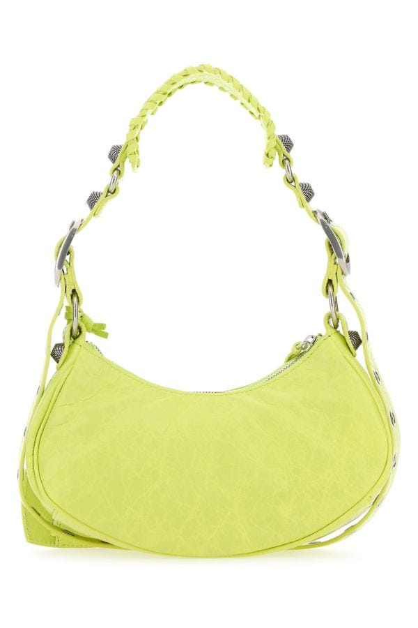 トートバッグ BALENCIAGA Yellow Nappa Leather Le Cagole Xs Shoulder Bag Balenciaga Le Cagole XS Shoulder Bag In Neon Yellow
